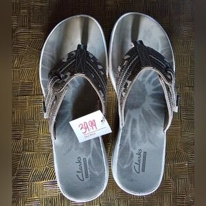 Women's Clarks, Brinkley Athol Sporty Thong Sandals PEWTER/GRAY 7 M